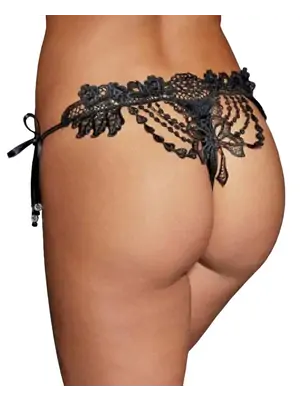 Erotická tanga - Wanita Mirabel tanga kalhotky černé - wanP5101-1-M - M