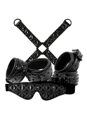 Výhodné BDSM sety - Sinful Bondage Kit set pro BDSM černý - v280325