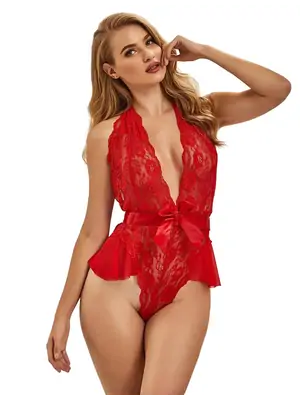 Erotické košilky - Wanita Astra body červené - wanR80948-2-M - M