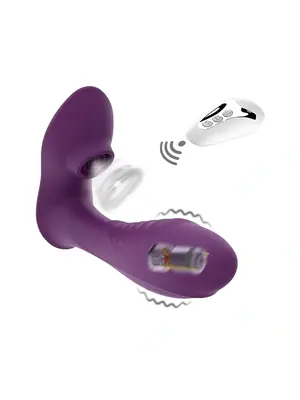 Vibrátory do kalhotek - BASIC X Bono vibrátor s tlakovým stimulátorem na klitoris fialový - BSC00259pur
