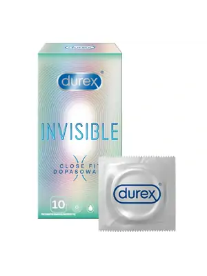Ultra jemné a tenké kondomy - DUREX kondomy Invisible Close Fit 10 ks - 5900627093230