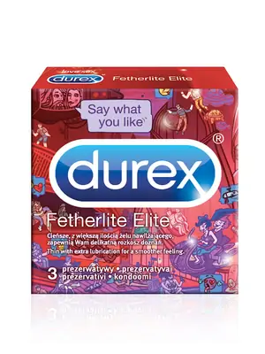 Ultra jemné a tenké kondomy - DUREX kondomy Fetherlite Elite Emoji 3 ks - 5900627074376