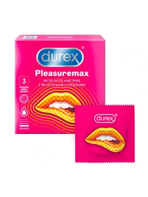 Vroubkované kondomy, kondomy s vroubky - DUREX kondomy Pleasuremax 3 ks - 5038483175545
