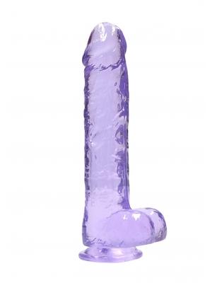 Dilda s přísavkou - Realrock gelové dildo s přísavkou 24 cm fialové - shmREA093PUR