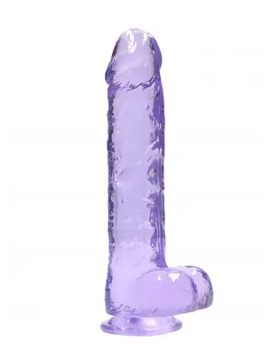Dilda s přísavkou - Realrock gelové dildo s přísavkou 24 cm fialové - shmREA093PUR