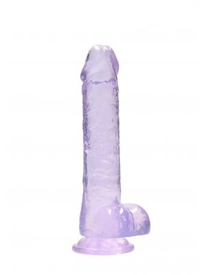 Dilda s přísavkou - Realrock gelové dildo s přísavkou 21,5 cm fialové - shmREA092PUR