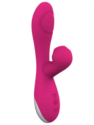 Vibrátory na G-bod - Romant Flap vibrátor rabbit s poklepem a tlakovým stimulátorem na klitoris růžový - RMT120pnk