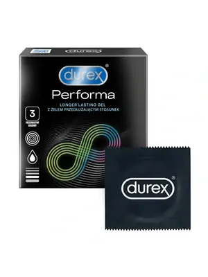 Kondomy prodlužující styk - Durex kondomy Performa 3 ks - 5038483163931