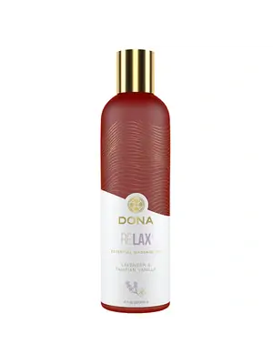 Masážní oleje - DONA Esenciální masážní olej relaxační Levandule a vanilka 120 ml - E27126