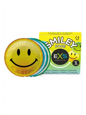 Standardní kondomy - EXS kondomy Smiley Face 3 ks - shm3EXSSMILE