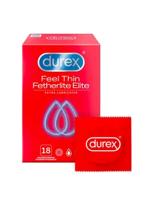 Kondomy s extra lubrikací - DUREX kondomy Feel Thin Fetherlite Elite Extra Lubricated 18ks - 5052197018875