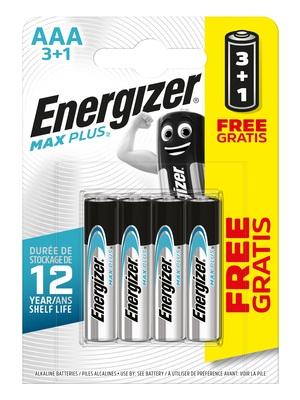 Nabíječky a baterie - Energizer MAX Plus baterie Mikrotužka AAA/4 3+1 zdarma - EM008