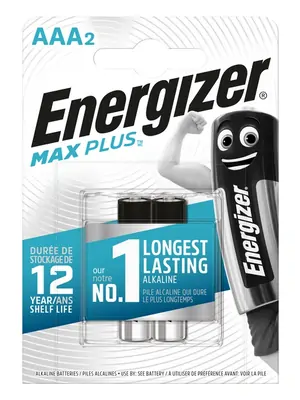 Nabíječky a baterie - Energizer MAX Plus baterie Mikrotužka AAA/2ks - EM002