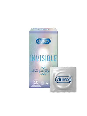 Kondomy s extra lubrikací - Durex Invisible Extra Lubricated kondomy 10ks - 5900627071269