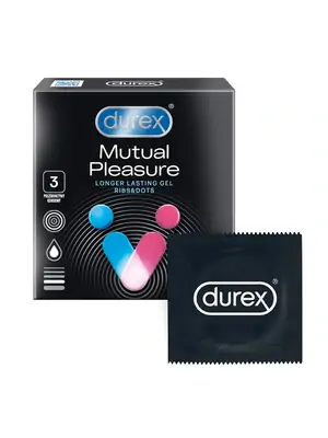 Vroubkované kondomy, kondomy s vroubky - DUREX Mutual Pleasure kondomy 3 ks - 5052197005011
