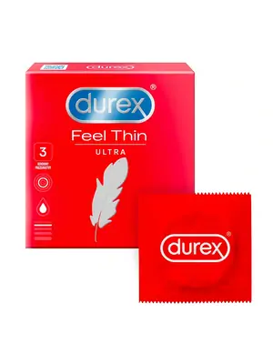 Ultra jemné a tenké kondomy - Durex Feel Thin Ultra kondomy 3 ks - 5997321773414