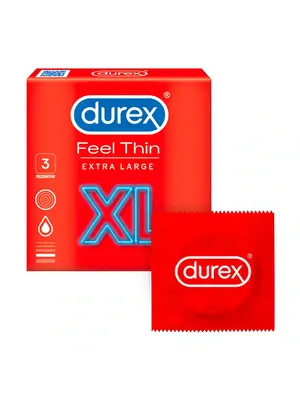 Ultra jemné a tenké kondomy - Durex Feel Thin XL kondomy 3 ks - 5900627095623