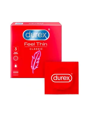 Ultra jemné a tenké kondomy - Durex Feel Thin Classic kondomy 3 ks - 5997321773384