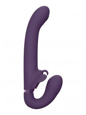 Připínací penis - VIVE Satu Pulzační a vibrační strap-on - fialový - VIVE033PUR