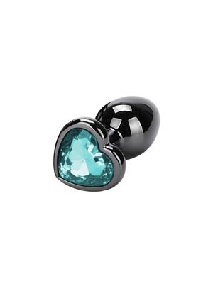 Anální šperky - BASIC X Otto kovový anální kolík s kamínkem L modrý - bsc00095