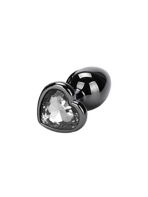 Anální šperky - BASIC X Otto kovový anální kolík  s kamínkem velikost M čirý - BSC00096
