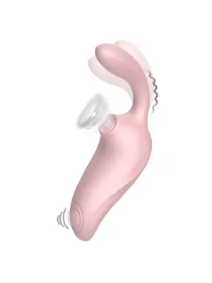 Tlakové stimulátory na klitoris - BASIC X Athena podtlakový stimulátor s vibracemi a poklepem růžový - BSC00378pnk