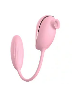 Tlakové stimulátory na klitoris - BASIC X Leiothrix vibrační vajíčko a stimulátor na klitoris růžový - BSC00376pnk