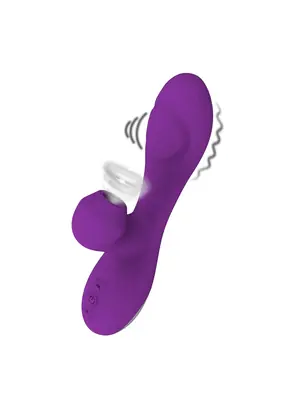 Multifunkční vibrátory - Romant Flap vibrátor rabbit s poklepem a tlakovým stimulátorem na klitoris fialový - RMT120pur