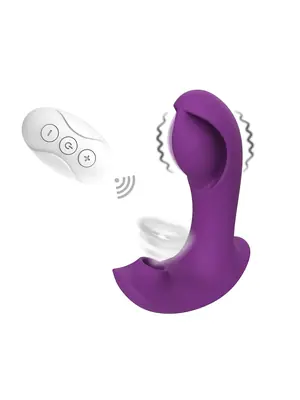 Vibrátory do kalhotek - Romant Theo vibrátor do kalhotek s podtlakovým stimulátorem klitorisu fialový - RMT123pur