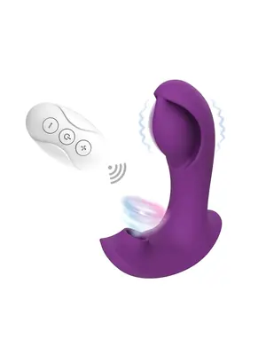 Vibrátory do kalhotek - Romant Theo vibrátor do kalhotek s podtlakovým stimulátorem klitorisu fialový - RMT123pur