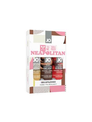 Lubrikační gely s příchutí nebo vůní - JO H2O Tri Me Neapolitan sada 3ks ochucených lubrikačních gelů 3 x 30 ml - E33185