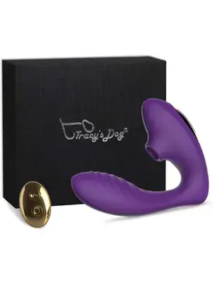 Tlakové stimulátory na klitoris - Tracy´s Dog Pro 2 vibrátor na bod G a klitoris s dálkovým ovládáním - fialový - 6972725980704