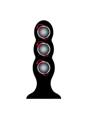 Nevibrační anální kolíky - BASIC X Quinn ThreeBall anální kolík s rotačními kuličkami černý - BSC00397-L