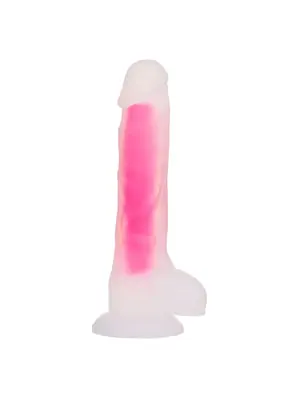 Dilda s přísavkou - BOOM silikonové dildo svítící ve tmě růžové - BOM00146