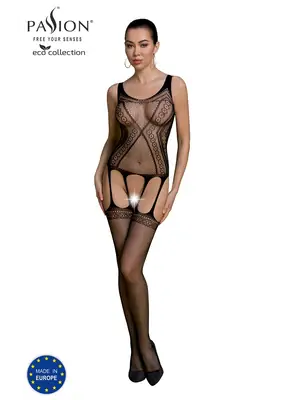 Bodystocking a catsuit - Passion ECO catsuit BS007 černý - ECOBS007black