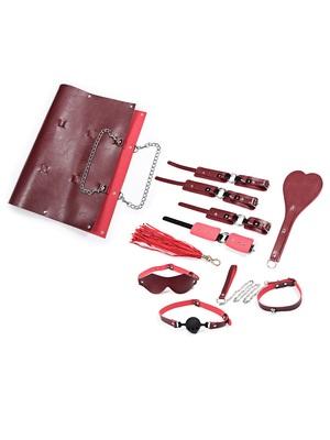 Výhodné BDSM sety - BASIC X Handbag luxusní BDSM sada červená - BSC00413