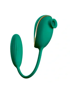 Vibrační vajíčka - BASIC X Leiothrix vibrační vajíčko a stimulátor na klitoris zelený - BSC00376green