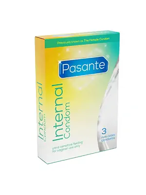 Kondomy bez latexu - Pasante Internal Dámský kondom bez latexu 3 ks - 5060150682551
