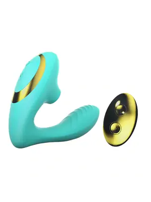 Tlakové stimulátory na klitoris - Tracy´s Dog Pro 2 vibrátor na bod G a klitoris s dálkovým ovládáním - zelený - AAS033TI