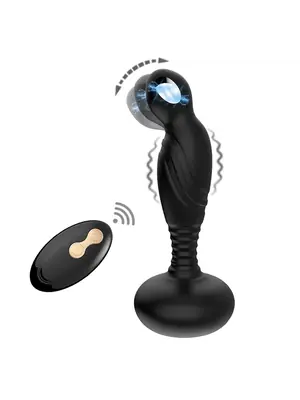 Masáž prostaty - BASIC X Ralph stimulátor prostaty s pohyblivou špičkou a elektrostimulací černý - BSC00428blk