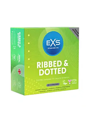 Vroubkované kondomy, kondomy s vroubky - EXS Ribbed and Dotted pack Kondomy 48 ks - shm48EXSTEXT