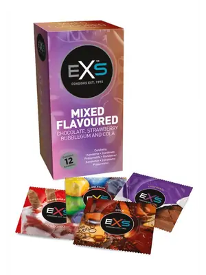 Kondomy s příchutí - EXS Mixed Flavored Kondomy 12 ks - shm12EXSMIXEDFLAV