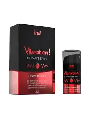 Stimulace klitorisu a vaginy - intt Vibration! Tingling effect gel - Strawberry 15 ml - 5600304015325