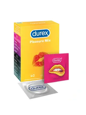 Vroubkované kondomy, kondomy s vroubky - DUREX Pleasure MIX kondomy 40 ks - 5900627097214