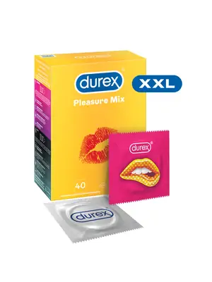 Vroubkované kondomy, kondomy s vroubky - DUREX Pleasure MIX kondomy 40 ks - 5900627097214