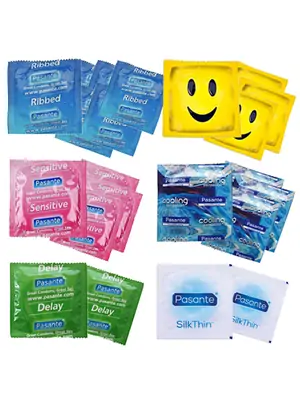 Akční a dárkové sady kondomů - Pasante kondomy Testovací sada č.4 - 22 ks - 8594072769405