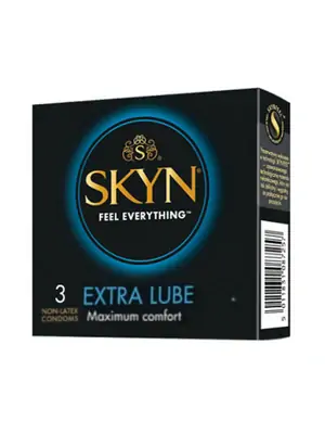 Kondomy bez latexu - SKYN kondomy Extra Lubricated 3 ks - skyn-extralube-3ks