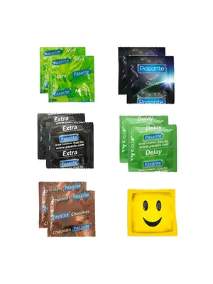 Akční a dárkové sady kondomů - Pasante kondomy - testovací sada 11 ks - 8594072769436