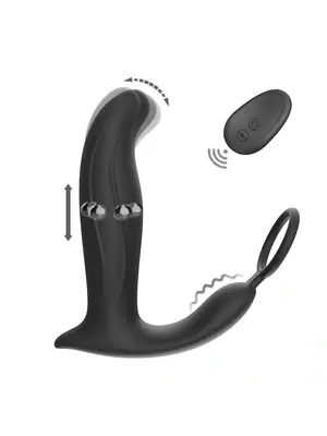 Masáž prostaty - BASIC X Jerry stimulátor prostaty na dálkové ovládání černý - BSC00445