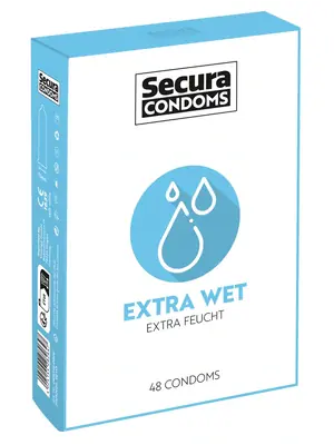 Kondomy s extra lubrikací - Secura kondomy Extra Wet 48 ks - 4165920000